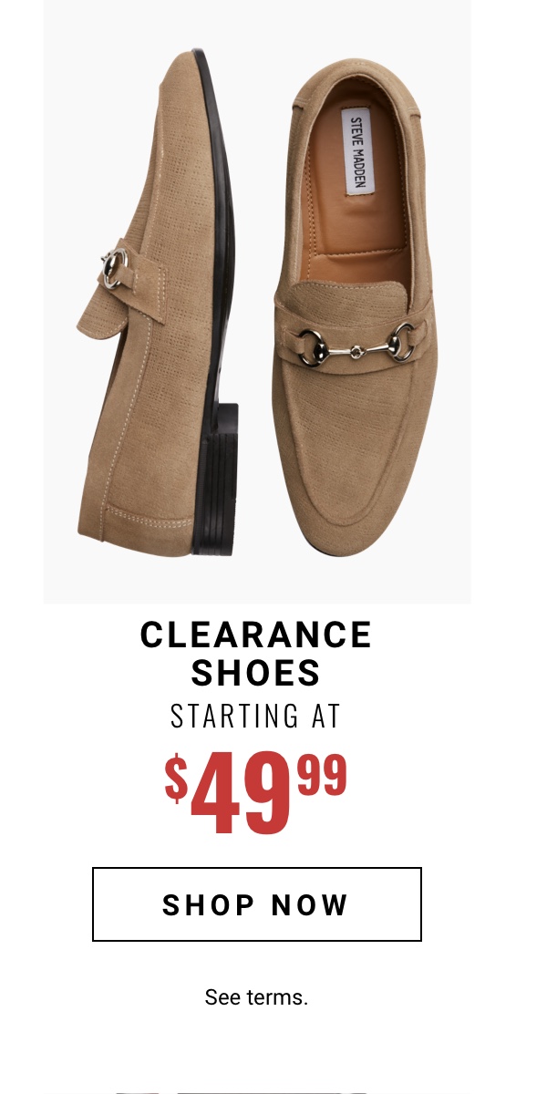 Shop clearance shoes starting at 49 99