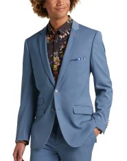 Paisley and Gray Slim Fit Suit Separates Coat