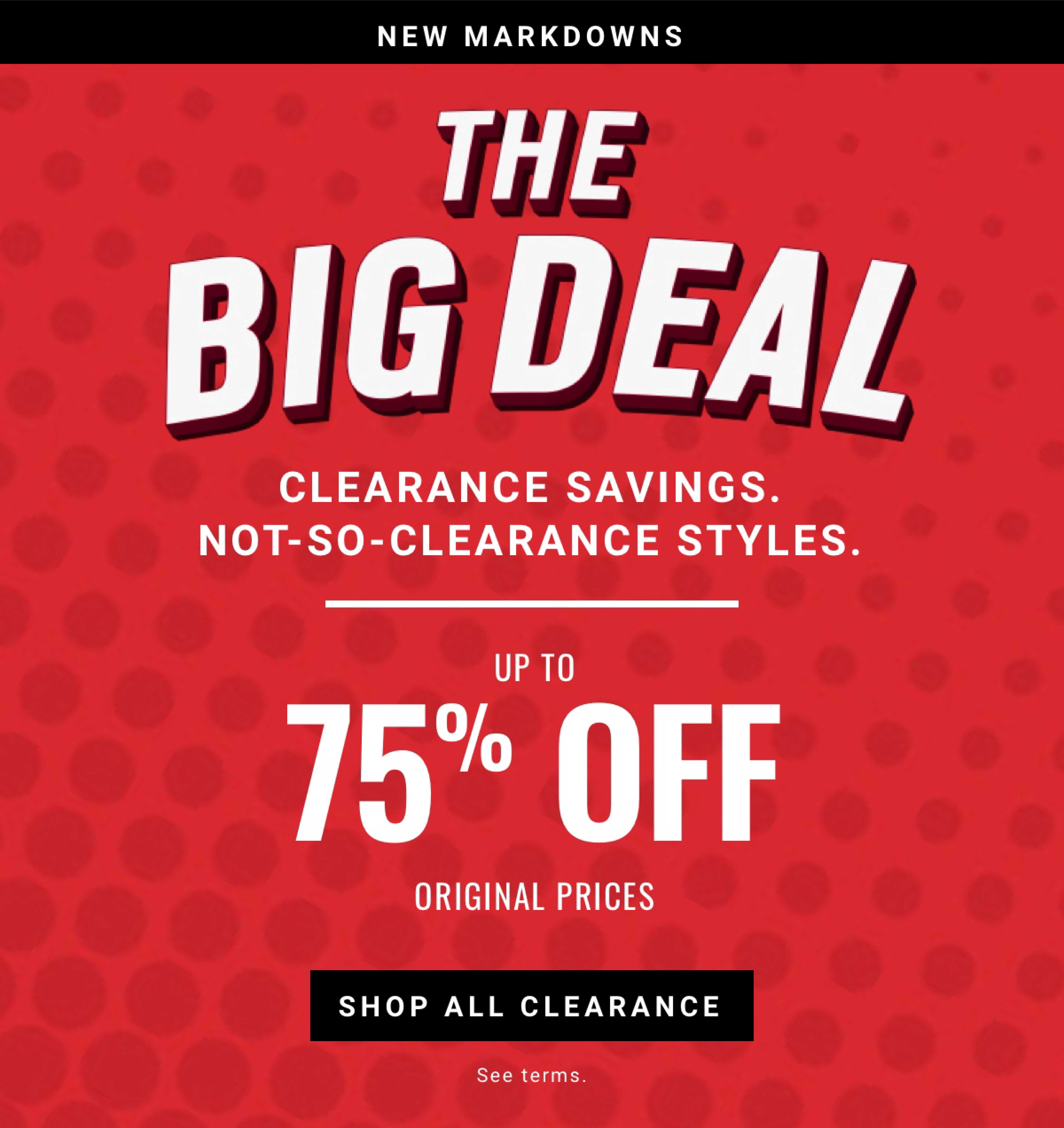 Big Deal Clearance Event 75%