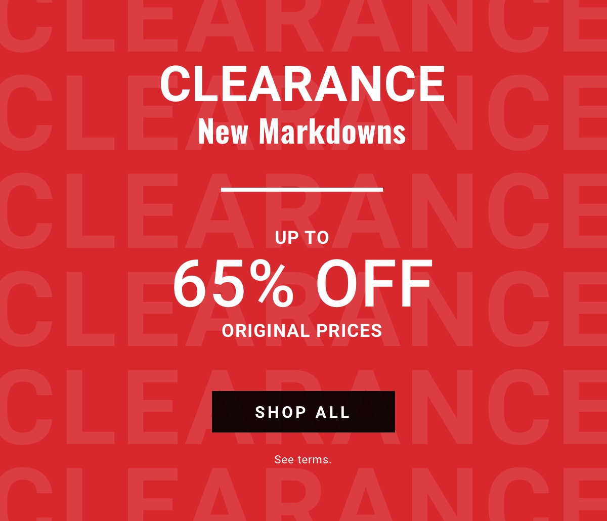 Clearance up to 65 percent
