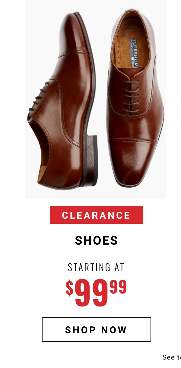 Clearance Shoes Starting at $99.99