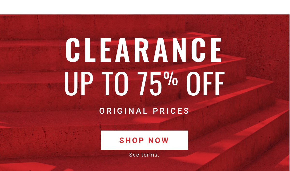  Clearance up to 75% off