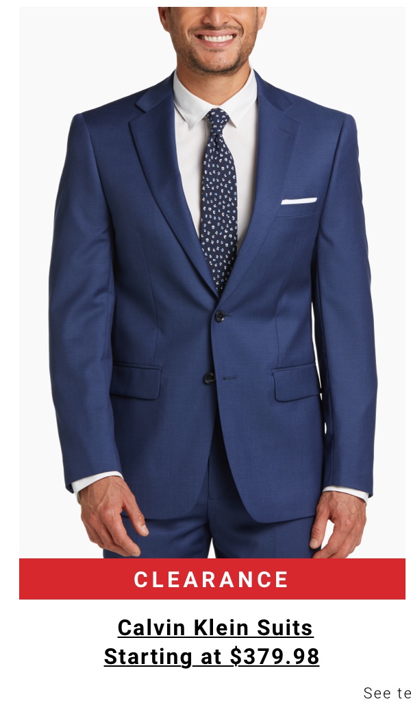 Clearance Calvin Klein Suits Starting at $379.98