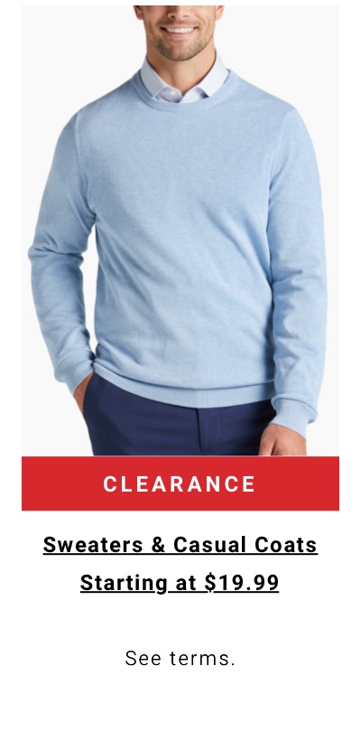 Clearance Sweaters & Casual Coats Starting at $19.99