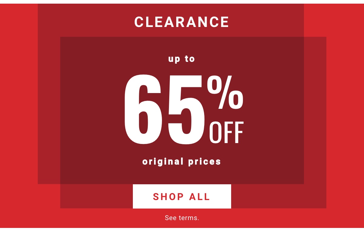 Clearance Up to 65% Off original prices Shop All