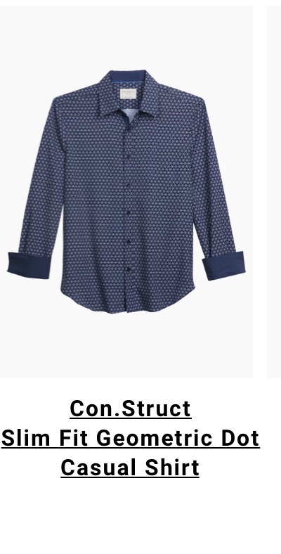 Con.Struct Slim Fit Geometric Dot Casual Shirt