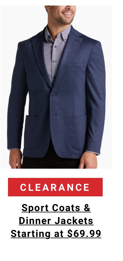Clearance Sport Coats and Dinner Jackets Starting at $69.99
