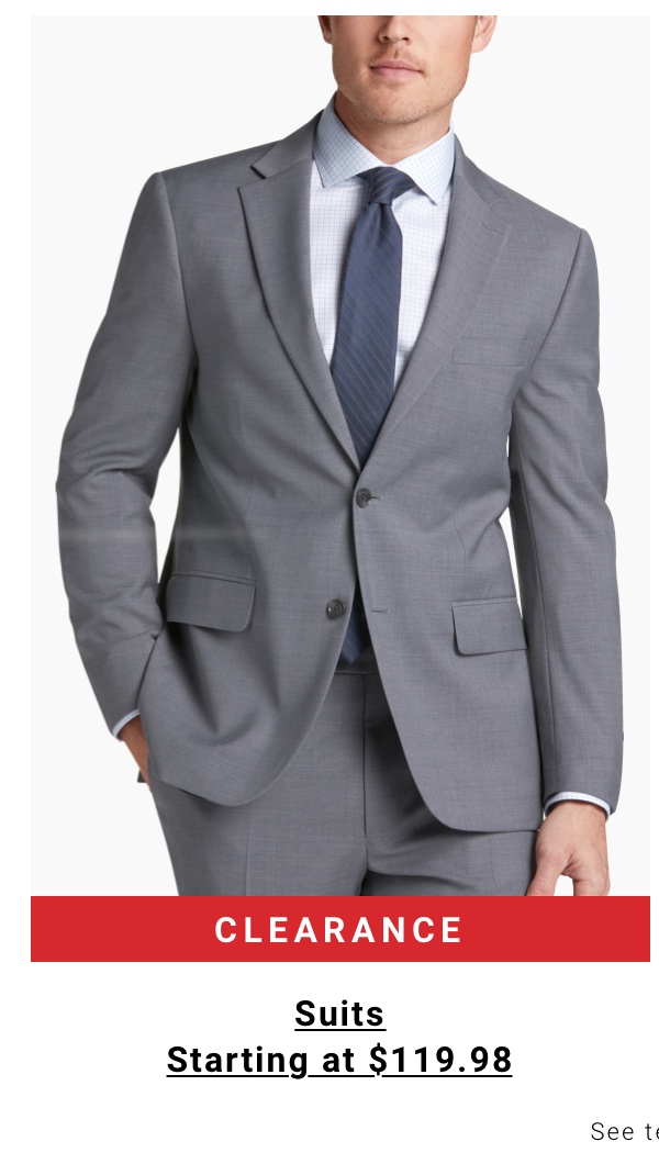 Clearance Suits Starting at $119.98