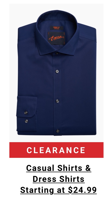 Clearance Casual Shirts and Dress Shirts Starting at $24.99