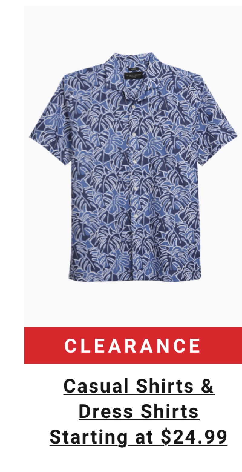 Clearance Casual Shirts and Dress Shirts Starting at $24.99