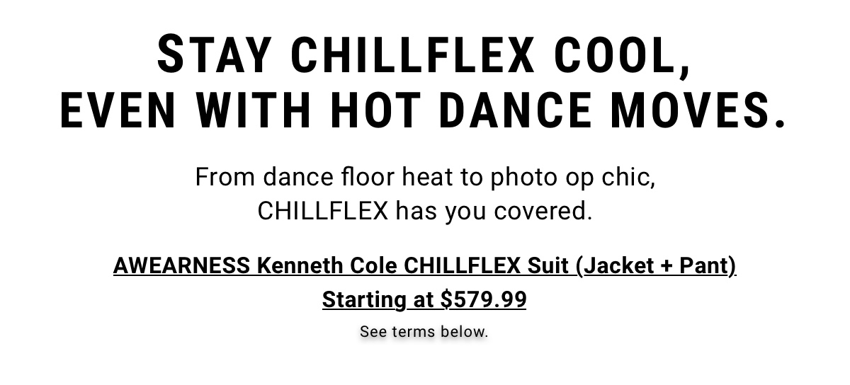 AWEARNESS Kenneth Cole Chillflex Suit (Jacket and Pant) starting at $579.99 