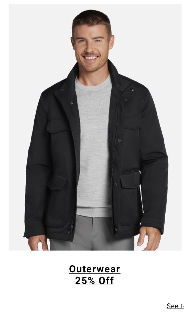 Outerwear 25% Off  