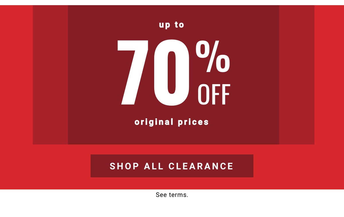 New Markdowns up to 70% off original prices Shop All Clearance