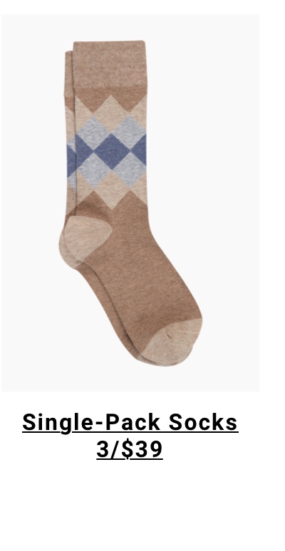 Single-Pack Socks 3 for $39