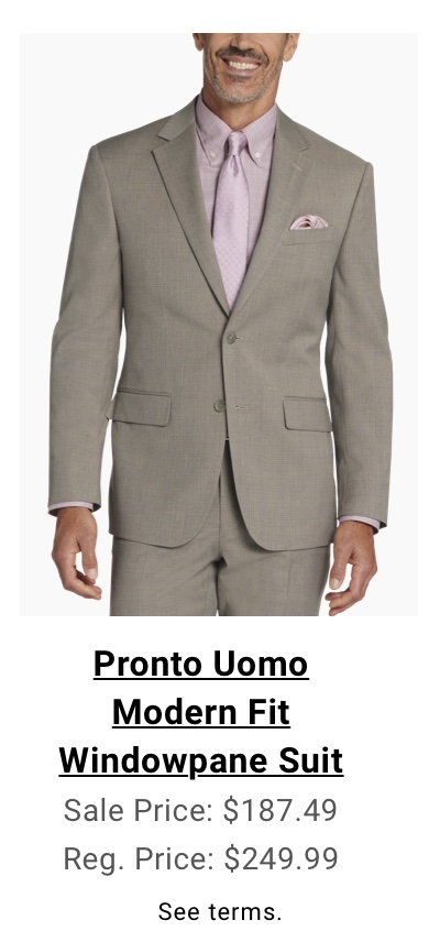 Pronto Uomo Modern Fit Windowpane Suit