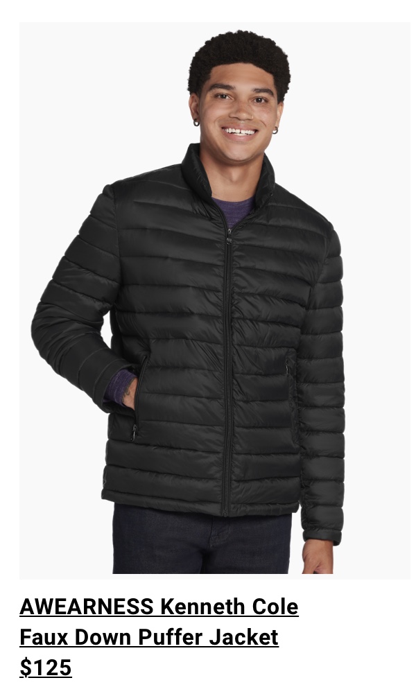 AWEARNESS Kenneth Cole Faux Down Puffer Jacket $125