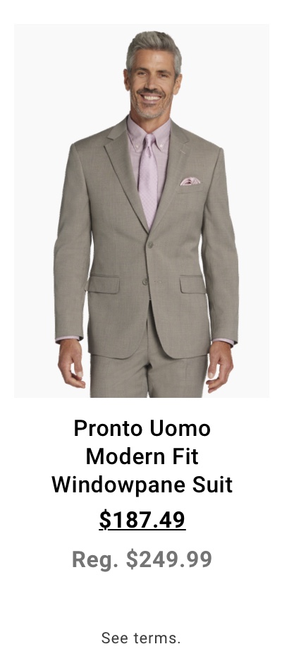 Pronto Uomo Modern Fit Windowpane Suit $187.49 Reg. $249.99