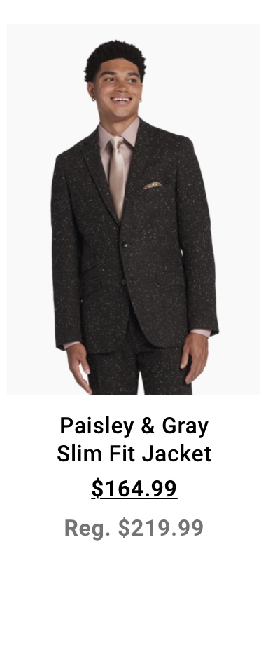 Paisley and Gray Slim Fit Jacket $164.99 Reg. $219.99