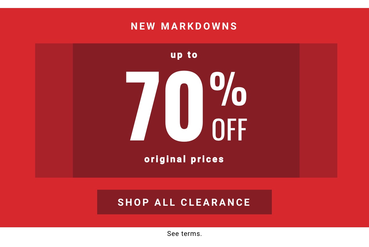 Up to 70% Off Shop All Clearance