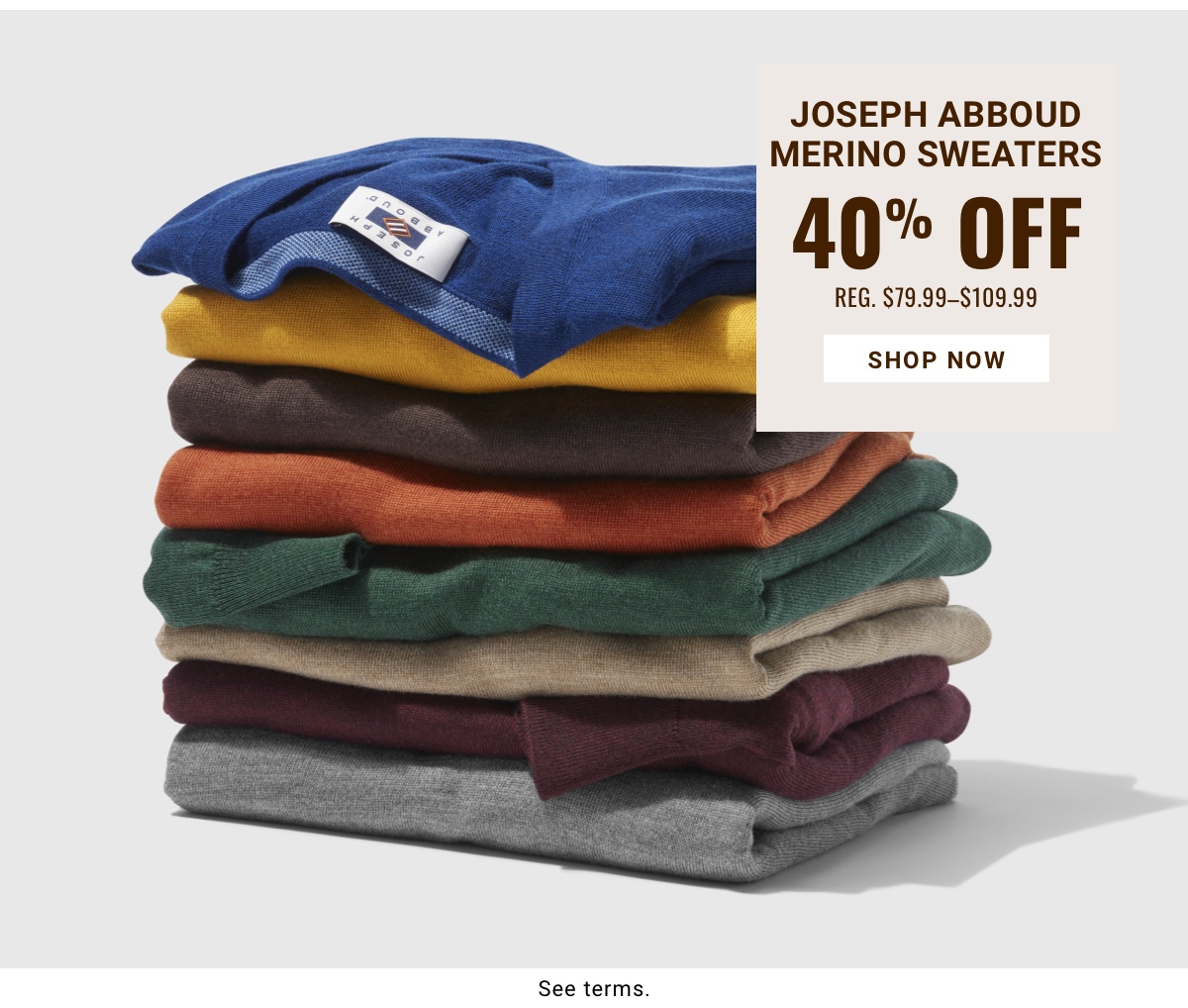 Joseph Abboud Merino Sweaters 40% Off Reg. $79.99-$109.99