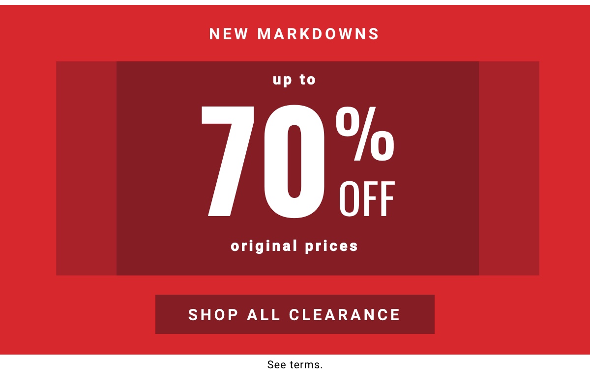 Up to 70% Off Shop All Clearance