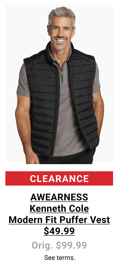 AWEARNESS Kenneth Cole Modern Fit Puffer Vest $49.99 Orig: $99.99