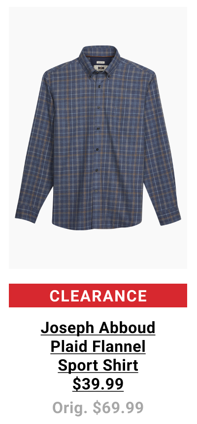 Joseph Abboud Plaid Flannel Sport Shirt $39.99 Orig. $69.99