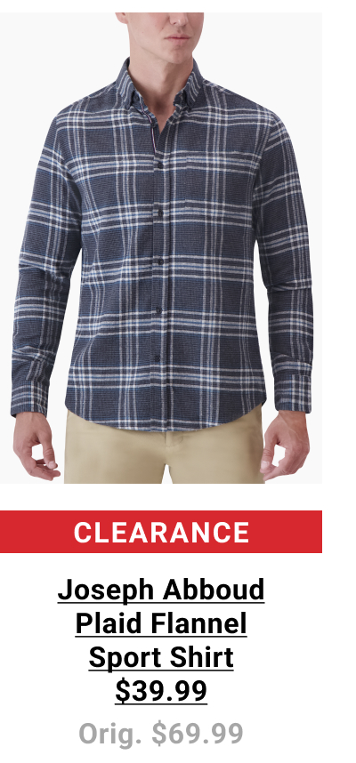 Joseph Abboud Plaid Flannel Sport Shirt $39.99 Orig. $69.99