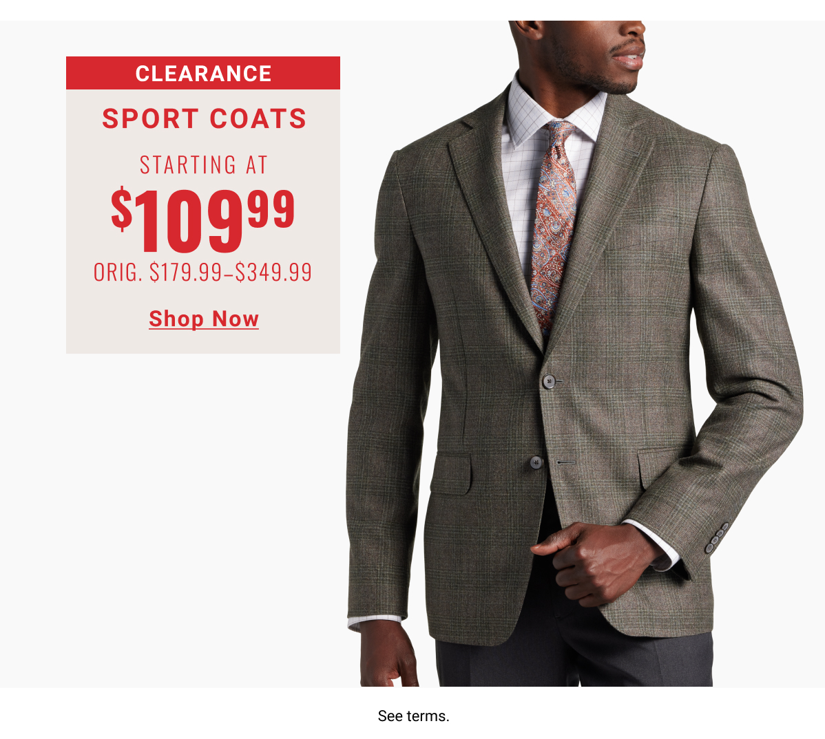 Clearance Sportcoats Starting at $109.99 Orig. $179.99-$349.99 