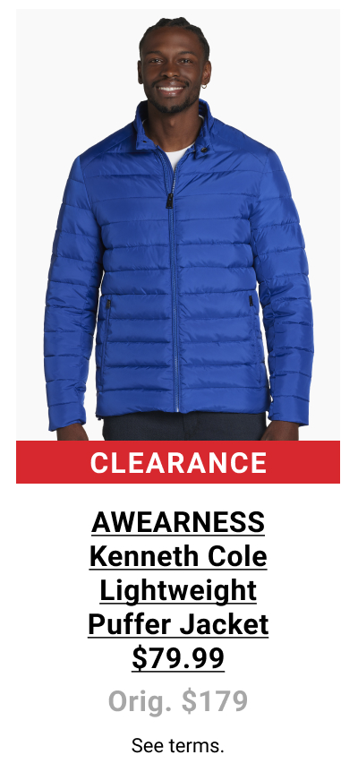 AWEARNESS Kenneth Cole | Lightweight Puffer Jacket | $79.99 | Orig. $179