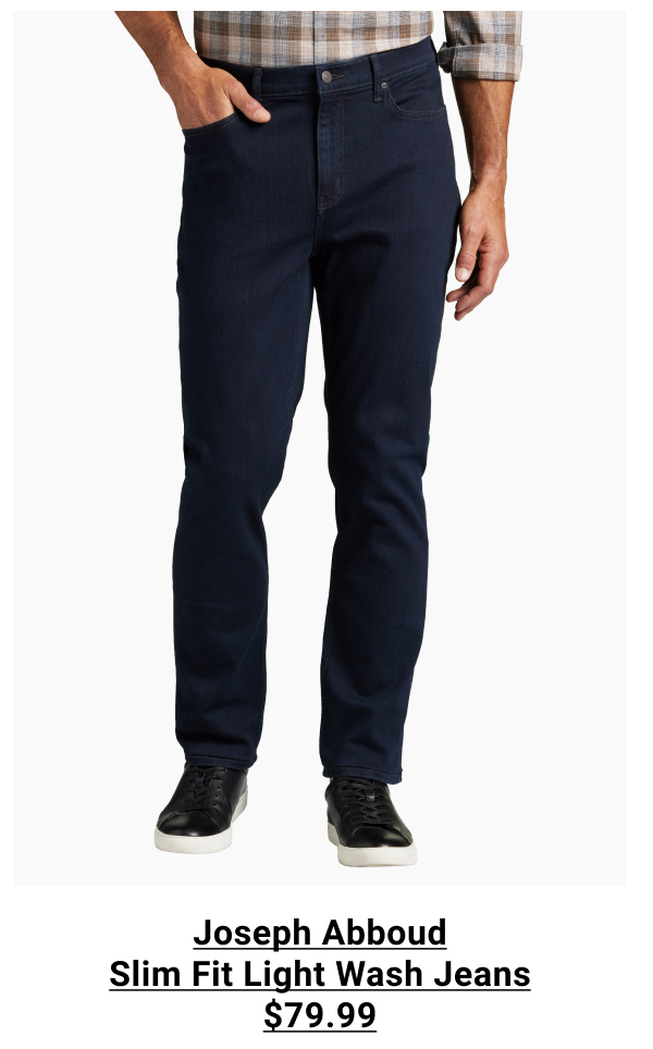 Joseph Abboud Slim Fit Luxe Light Wash Jeans | $79.99