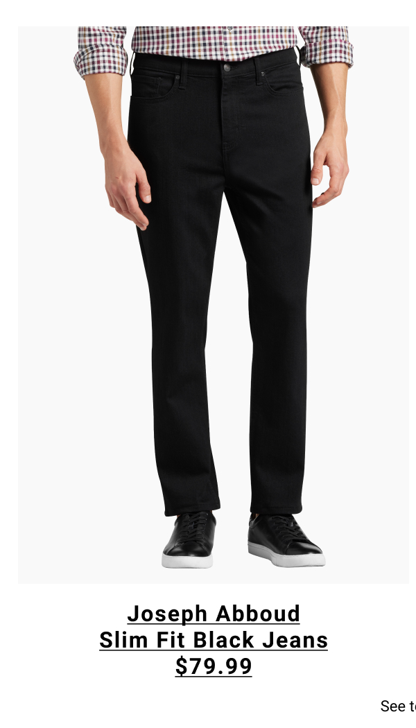 Joseph Abboud Slim Fit Luxe Black Solid Jeans | $79.99