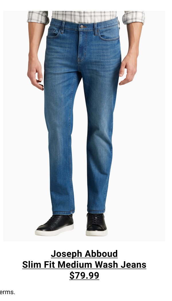 Joseph Abboud Slim Fit Luxe Medium Wash Jeans | $79.99