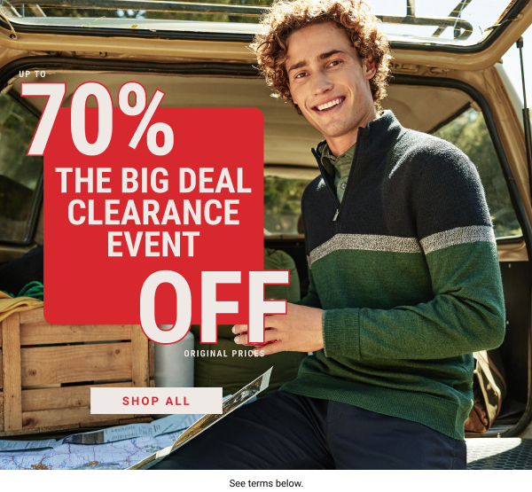 Big Deal Clearance Event - Up to 70% Off Shop Now See terms below.