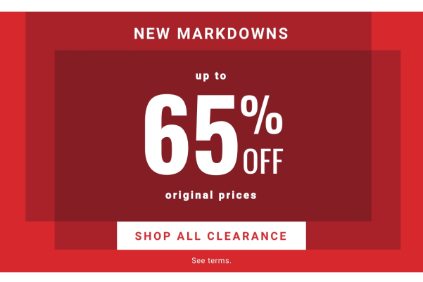 Clearance Up to 65% Off Original Prices