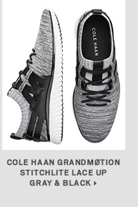 Cole Haan Grandmotion Stitchlite Lace Up Gray & Black