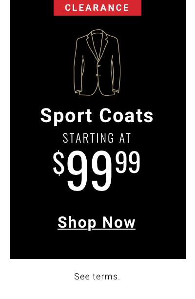 Sport coats starting at 99 99
