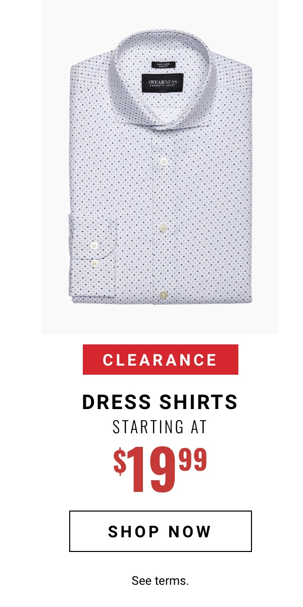 Clearance Dress Shirts Starting at 19 99