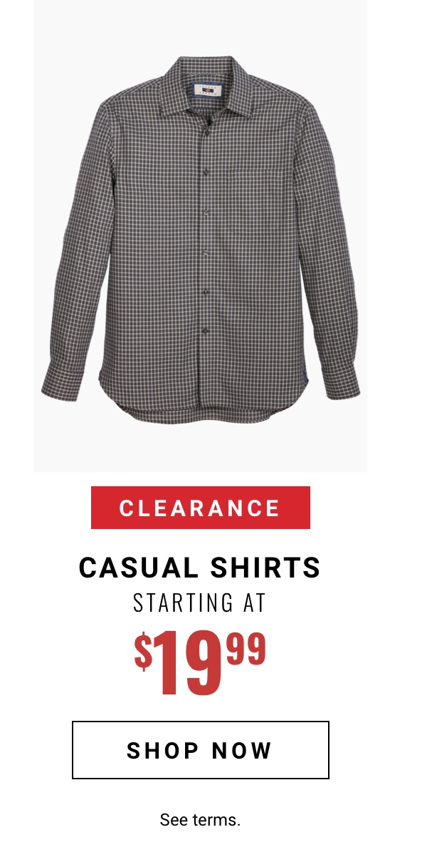 Clearance Casual Shirts Starting at 19 99