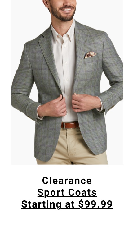 Clearance Sport Coats Starting at 99 99
