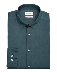 Calvin Klein Slim Fit Hidden Button-Down Collar Dress Shirt, Aquamarine
