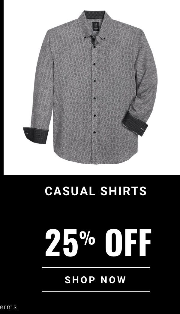 Casual Shirts 25 percent off