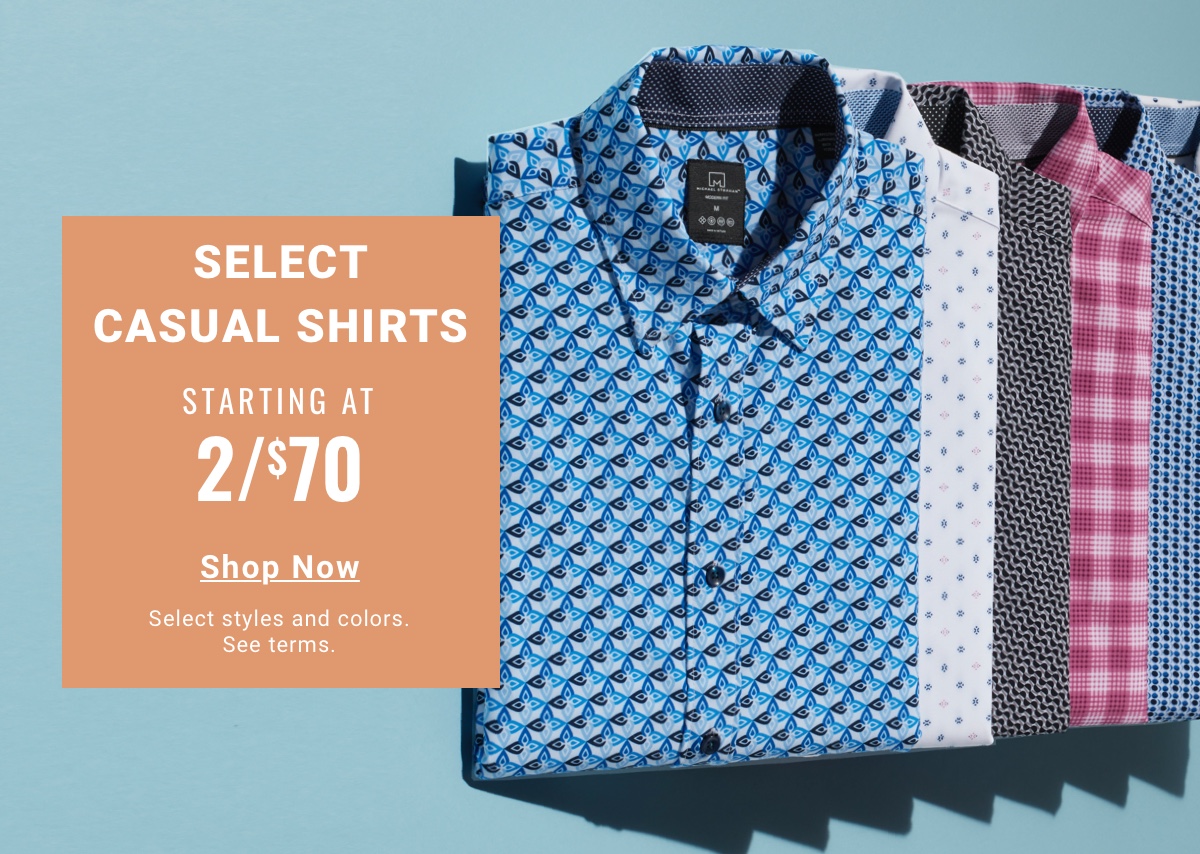 2/$70 Select Casual Shirts