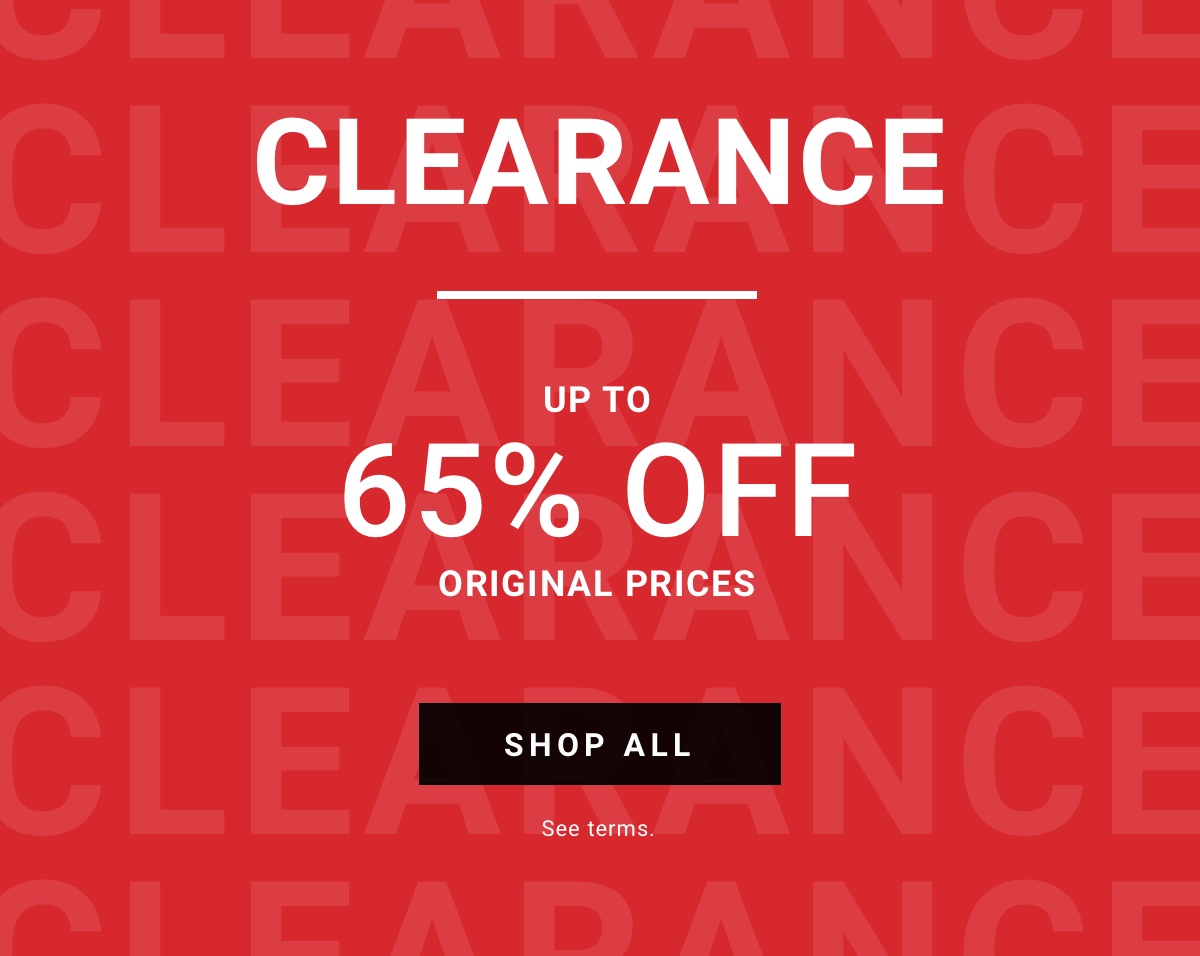 Clearance Up to 65 percent off original prices