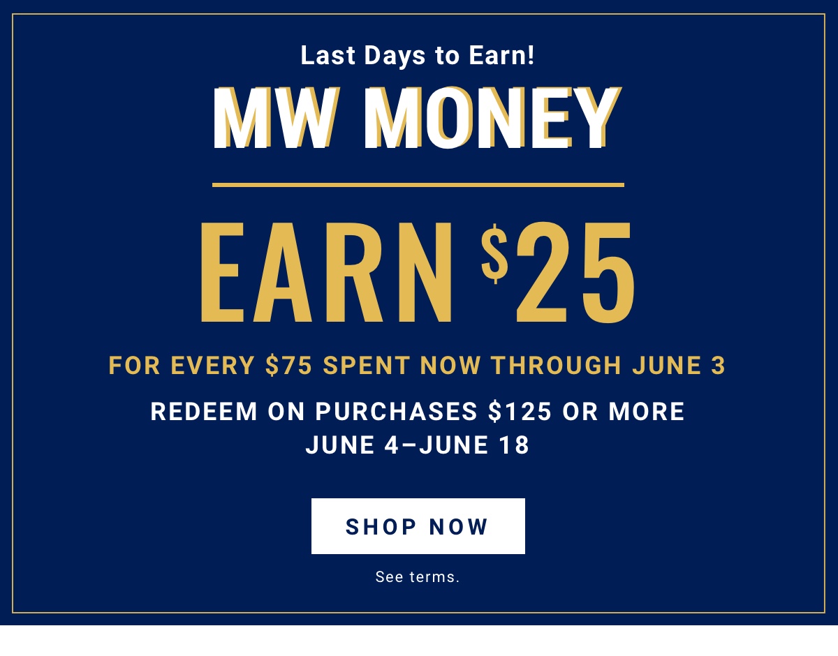 Last days to earn MW money