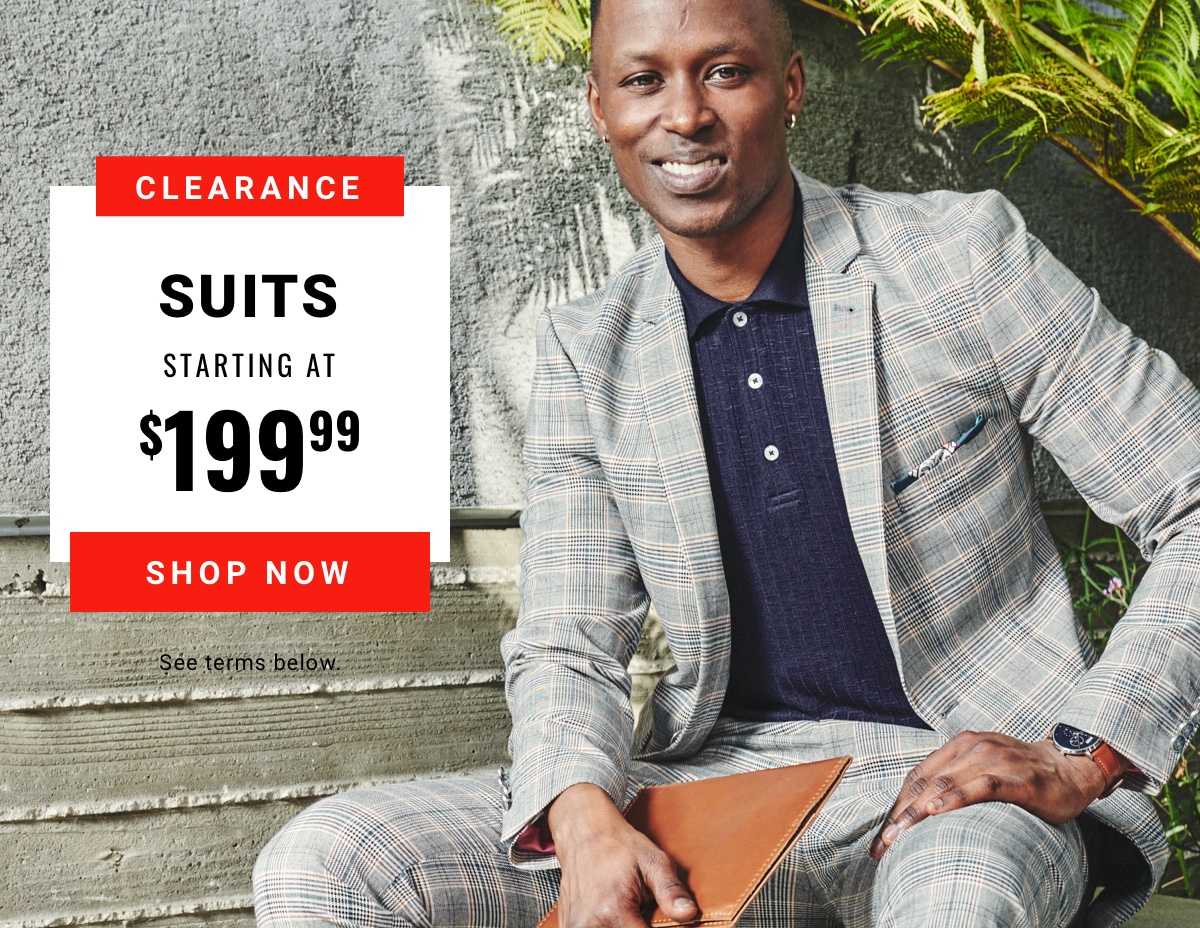 Clearance Suits starting at $199.99