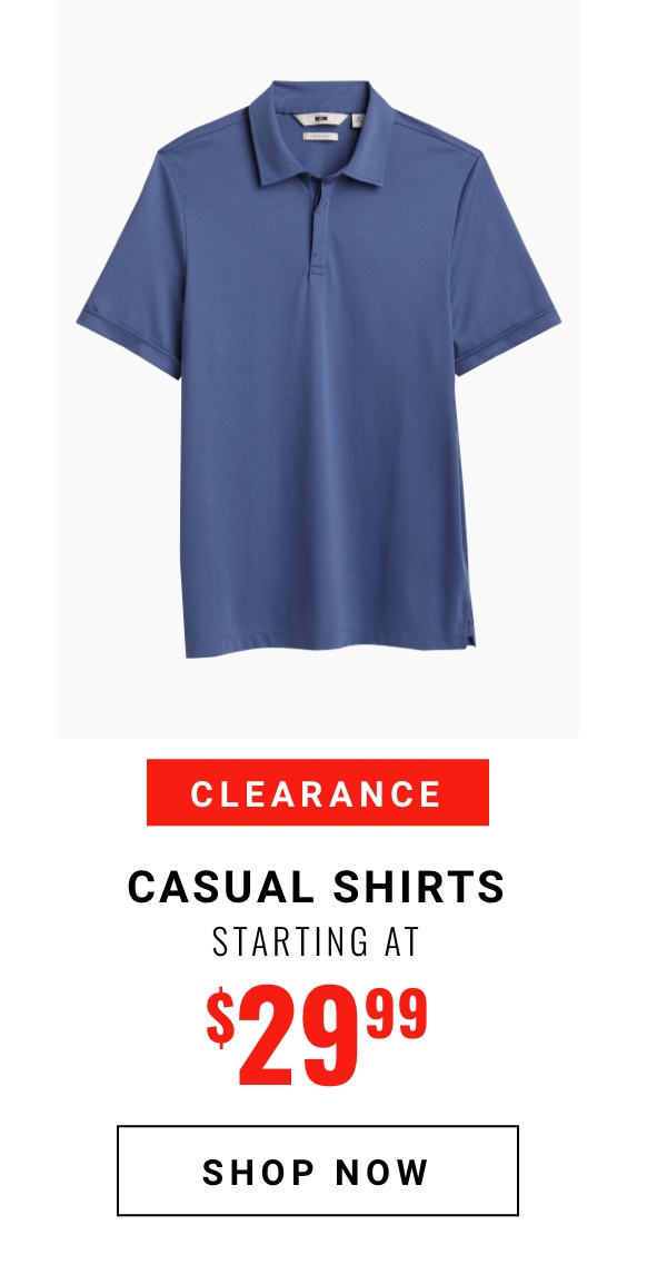 Clearance Casual Shirts Starting at $19.99