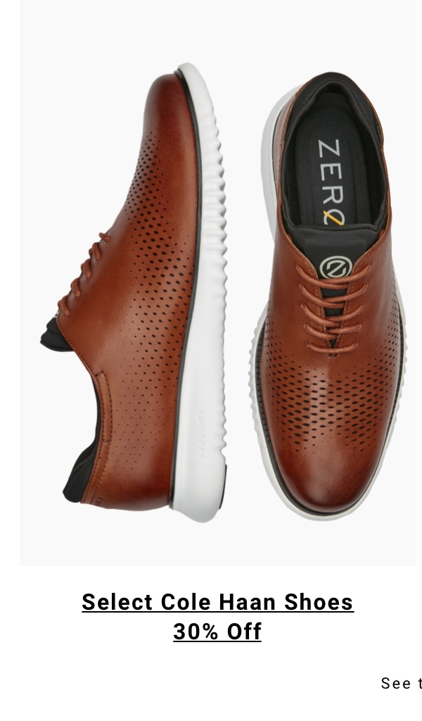 Select Cole Haan Shoes 30% Off