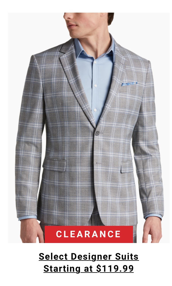 Select Clearance Designer Suits Starting at $119.99