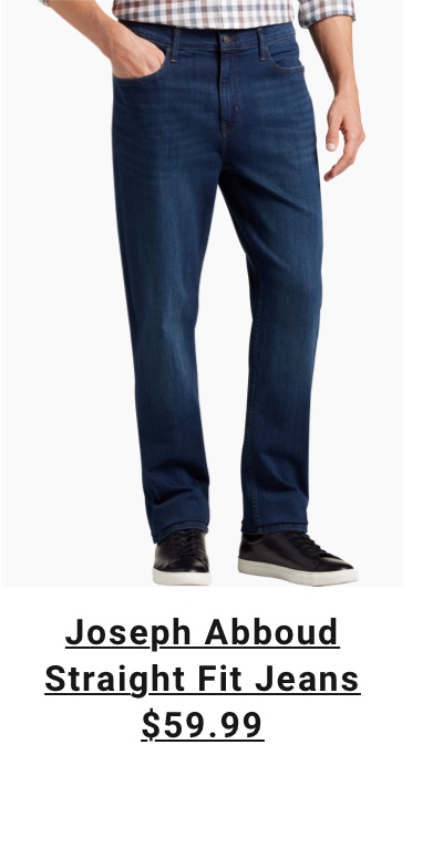 Joseph Abboud Straight Fit Stretch Denim, Dark Wash $59.99